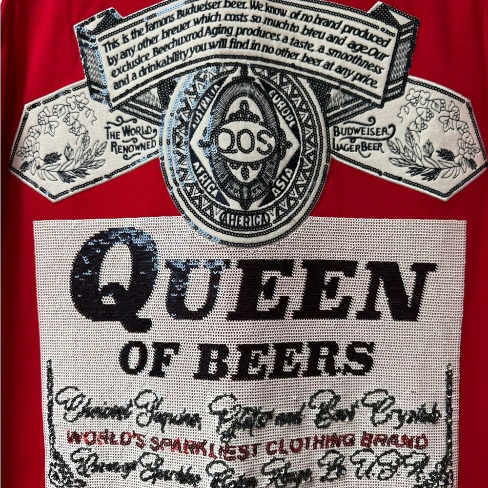 QUEEN OF SPARKLES Red Mini Dress. Size Large. NWT. Budweiser - Picture 2 of 4